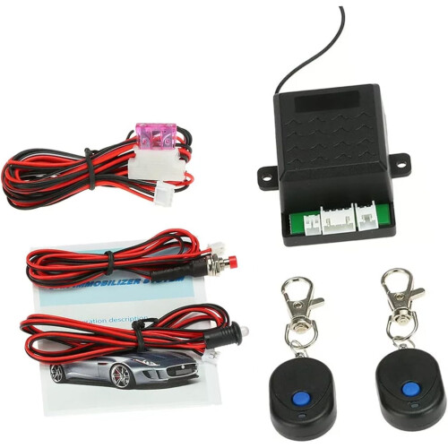 Car Alarm System with Remote Control, Hidden Vehicle Immobilizer, Wide Compatibility 1