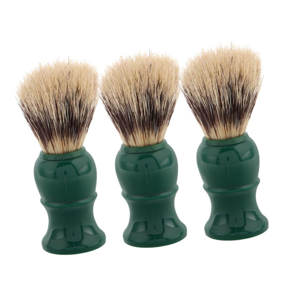 3pcs Wooden Handle Shaving Brush Set for Men Soft Bristles Wet Shaving and Travel Grooming