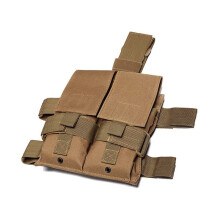 Tactical Double Magazine Pouch with Leg Strap Camo Cartridges Clip Ammo Holder