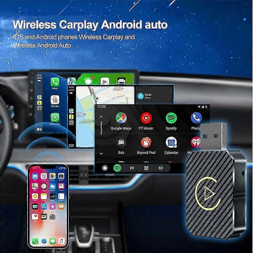 2 In 1 Wireless CarPlay Adapter Android Auto Wireless Adapter Smart Mini Box USB Dongle Plug and Play WiFi Fast Connect 2