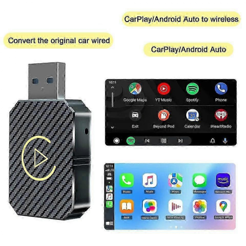 2 In 1 Wireless CarPlay Adapter Android Auto Wireless Adapter Smart Mini Box USB Dongle Plug and Play WiFi Fast Connect 1