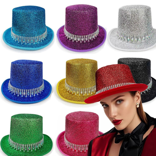 Zauberer-Hut für Damen und Herren mit Strass-Gürtel,-Hellblau 2