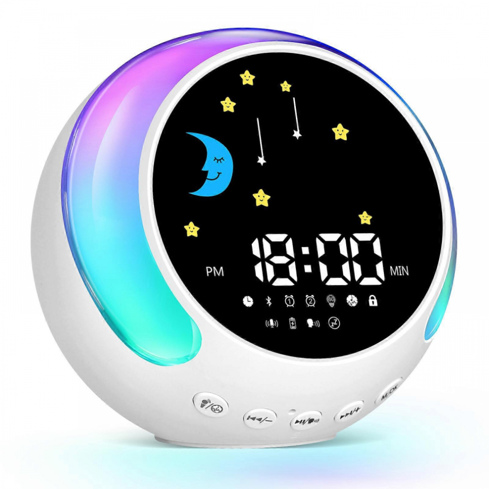 Routine Helper Sleep Trainer, Kids Alarm Clock,Nursery Noise Machine & Night With Nap Timer For Younger Children Light