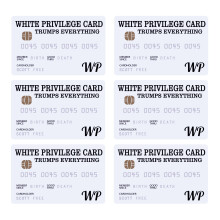 White Privilege Card Trumps Everything Inspirational Cards Premium Quality PVC Wallet Insert Funny Gag Gift For Father's Day, Humanized Design Left Ha