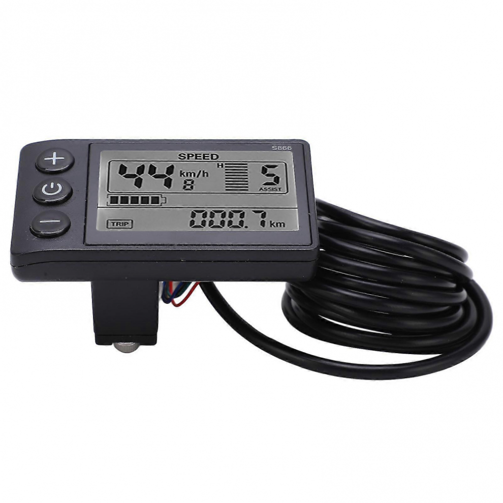 ABI Affichage de VéLo éLectrique 24V SM Connecteur éCran LCD S866 Panneau de ContrôLe Tableau de