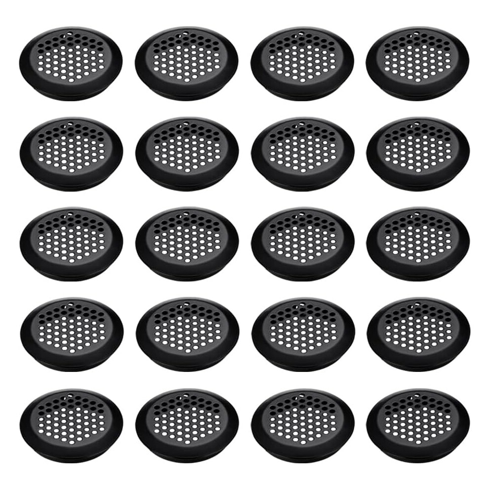 Elegant Circular Soffit Vents, Black Stainless Steel Honeycomb Air Vent Louver, Easy Installation Mesh Hole Louver For Furniture Ventilation, Breathab 9554910895160