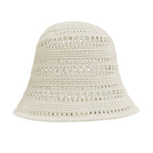 Durchbrochen gestrickter Fischerhut, leichter Sommerhut,-Beige