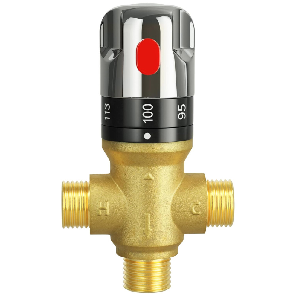 Water Temperature Constant Control Valve For Plumbing Systems, Thermostatic Mixing Valve With Built-In Thermostatic Spool, Lead Free Brass Body Corros 9466005123532