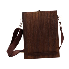 Wooden Messenger Box for Writers - Portable Wooden Table Easel with Storage, Postman Bag Art Easel Box, Natural Finish