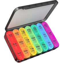 Wöchentlicher Pillenorganizer für 3-mal täglich - Große Pillendose für 7 Tage