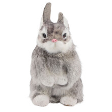 Figura de conejo de simulación de estatua, decoración de jardín exterior con pelaje y astas realistas, conejo de Pascua, liebre de primavera,