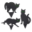 Cat Figure Ground Insert Decor Set 3 Pcs 2d Lifelike Kitten With Reflective Eyes 1