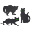 Cat Figure Ground Insert Decor Set 3 Pcs 2d Lifelike Kitten With Reflective Eyes 3