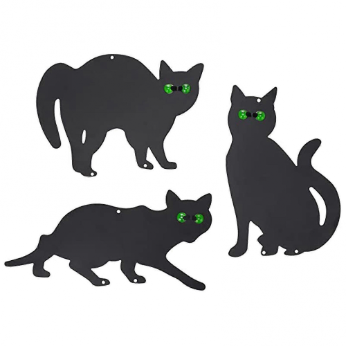 Cat Figure Ground Insert Decor Set 3 Pcs 2d Lifelike Kitten With Reflective Eyes 2