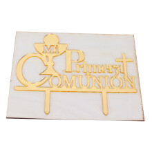 Artículos para fiestas religiosas no tóxicos y respetuosos con el medio ambiente, decoraciones doradas con purpurina para la comunión, accesorios