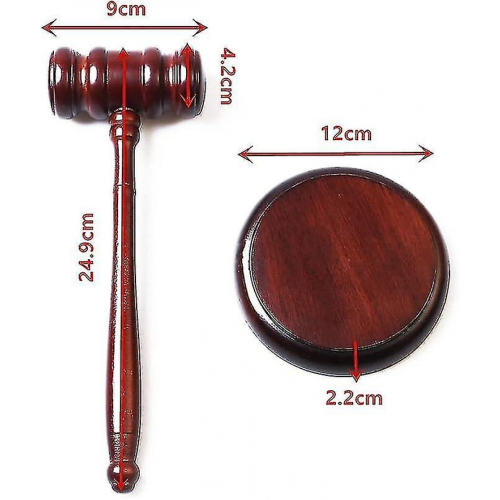 Conjunto de martelo e bloco de som de madeira - Ideal para juízes, advogados e leilões. 1