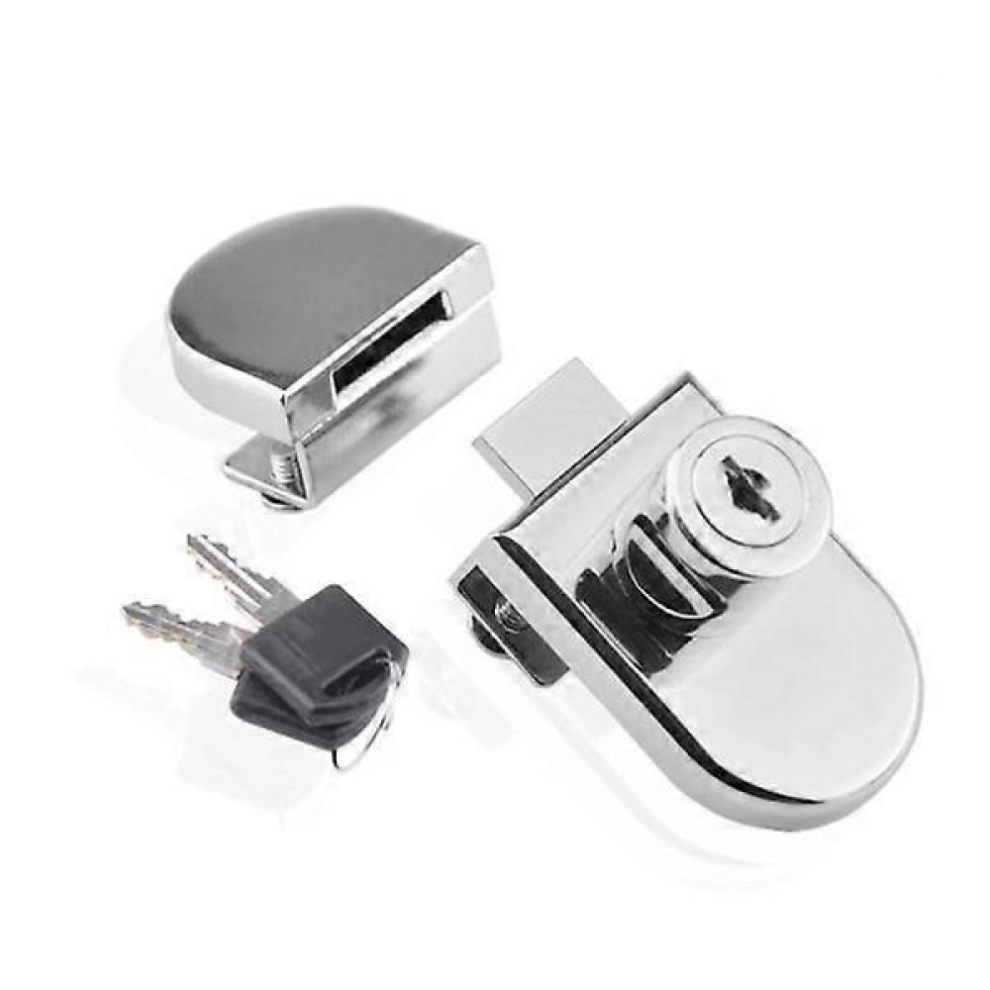 Single Pivot Glass Cabinet Showcase Door Lock Glass Cabinet Lock For 5-8Mm Glass Door With 2 Keysno Drilling Required 6921102097009