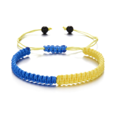 Geluksknoop Zonnebloem Armbanden Oekraïne Vlag Kleur Blauw Geel Dames Heren Charm Geweven Handgemaakte Armbanden Gevlochten Verstelbare Sier
