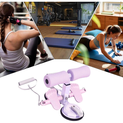 Sit Up Machine, Foot Holder with Suction Cups, Adjustable Tool for Ab Workout Purple 2