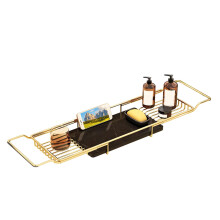 Stainless Steel Over Bathtub Rack Expandable Bath Tray with Marble Board for Bathroom Accessories