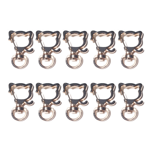 10x Irregular Shape Carabiner Cute Cats Key Chain Clip Hook-8