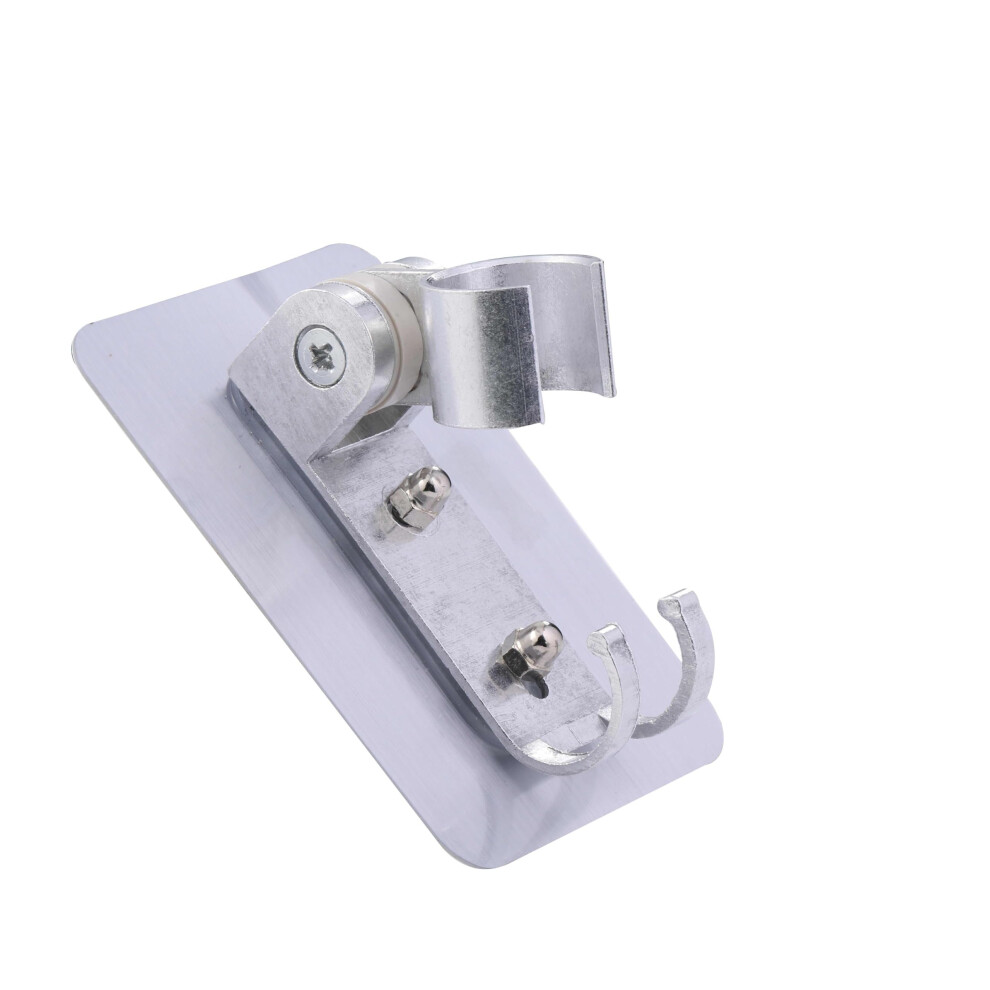 Adjustable Shower Head Holder With 90 Rotation And Dual Hooks, Nodrill Wall Mount For Bathroom 9323874725666