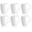 Ceramic Coffee Cups  Modern Design  White Handle Cup 300ml (6x  Flower White) 1