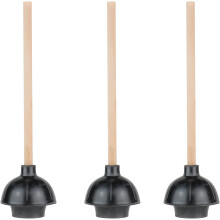 Toilet Plunger with Comfortable Grip, Double Thrust Force for Swift Unclogging, Heavy Duty & Durable for Commercial Use (Black)