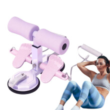Machine SitUp Bar Foot Holder with 2 Suction Cups Adjustable Height, Portable for Ab Training, Gym, Purple