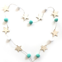 Nursery & Bedroom Adornments Wooden Bead Hanging Decor With Star Moon Design, Exquisite Wall Pendant Art Sturdy Durable Non Toxic Eco Friendly Decorat