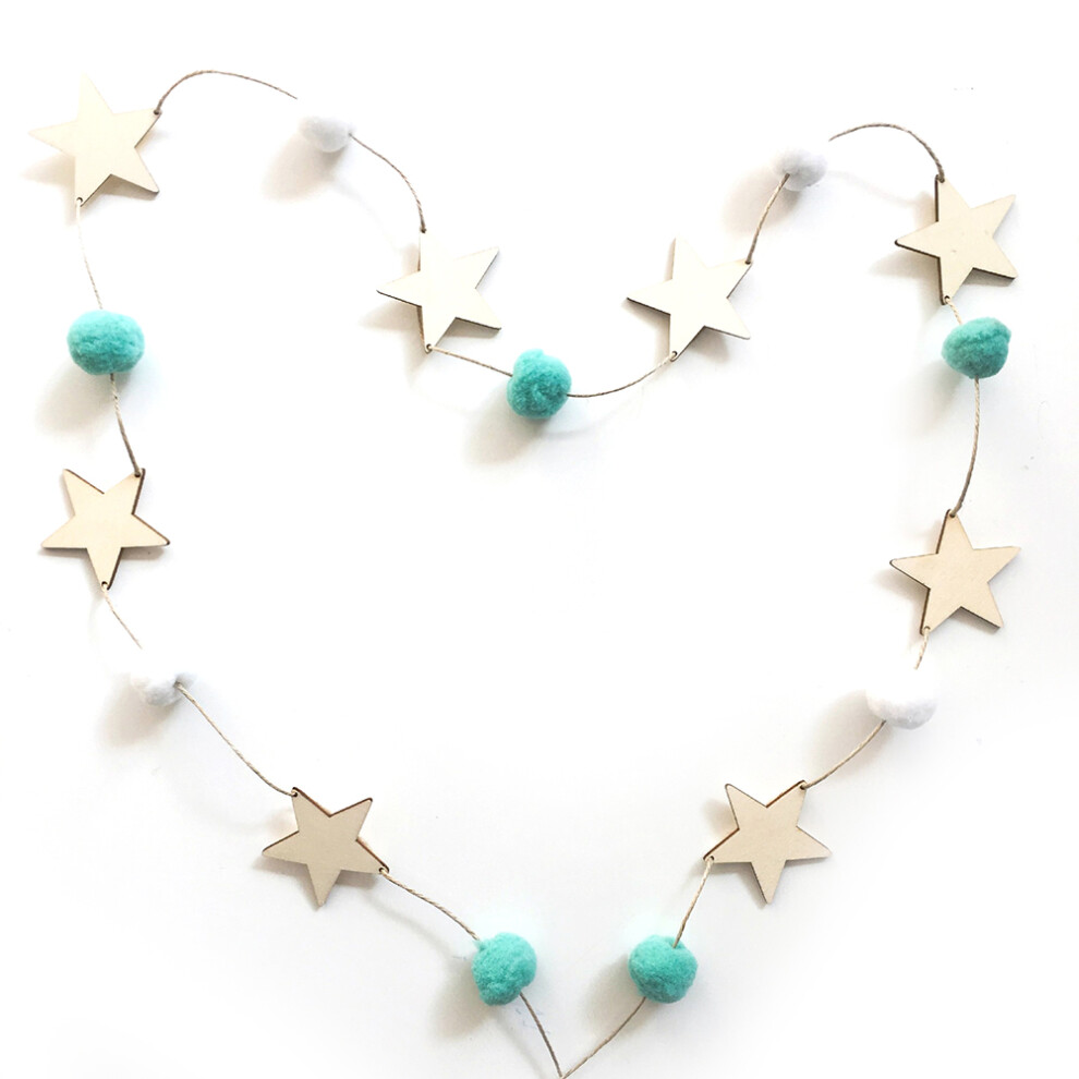 Nursery & Bedroom Adornments Wooden Bead Hanging Decor With Star Moon Design, Exquisite Wall Pendant Art Sturdy Durable Non Toxic Eco Friendly Decorat