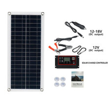 Solpanelkit, monokristallin 20W12V med 10A solladdningsregulator, designad för husbilar, marin, båtar och off-grid-system, enkel installation och