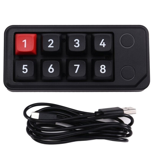 Macro Definition Game Mechanical Keyboard 8-Key Wired Hot Swappable  Keyboard Gaming Devices Black 815B