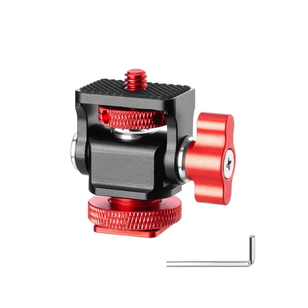 Mini Monitor Mount Tripod Head Aluminum Alloy With Cold Shoe 1/4Inch Screw For Cameras Monitors Led Flashlights 6133381096578