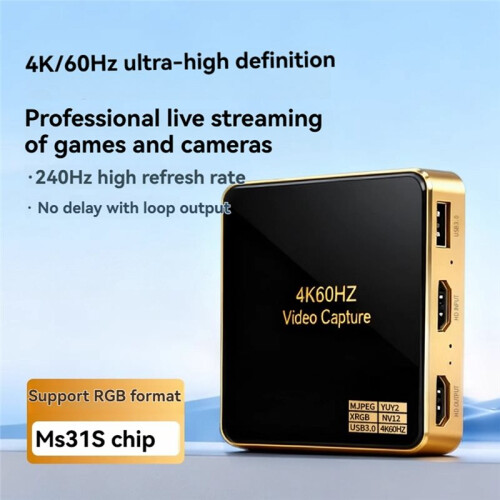 USB3.0 Video Capture Card 4K60HZ Resolution No Delay HD Video Capturing with Loop Output HDTV Live Streaming Device 2