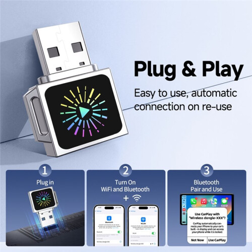 Adattatore USB Universale 2 In 1 Wireless CarPlay per Android Auto   Box Plug  per  per  per  per  per 2