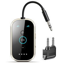 5.4 Sender-Empfänger, Dual Link für Kopfhörer/HD-Audio, Kabelloser Sender für Flugzeug/Fernseher/Auto/Fitnessstudio
