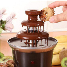 Mini Fondue Fountain with 3 Layers, Easy to Assemble, for Nacho, Cheese, Grill, Sauce, Ranch, Liqueurs