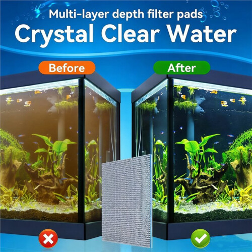 2pcs Aquarium Filter Media Sponge Pad, Multi-Layer Foam Filter Floss for Fish Tank Filters Accessories 1