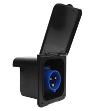 RV Power Inlet Socket 3 Pin 32A Flush Mount Waterproof Power Receptacle for Motorhome Trailer RV Power Inlet Plug Black