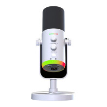 USB Dynamische Microfoon RGB Gaming Microfoon Computer Condensator Microfoon voor Podcast Gaming Live Streaming Wit