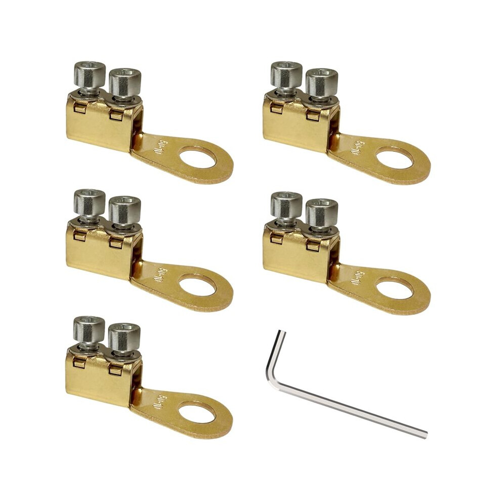 5Pcs 8-1Awg Battery Lugs,Battery Cable Ends,Ring Terminals,Battery Terminal Connectors Bolt-On Copper Lugs Crimpless 6133020267543