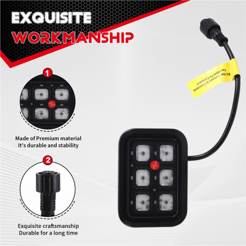 6 Gang  Panel LED Circuit Control Relay System Box Control Panel -Off  Controller for Car ATV RV Off-Road 1