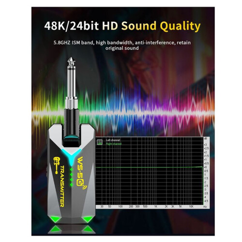 5.8GHz Wireless Guitar Transmitter Receiver System Sound Transmitter and Receiver for Electric Guitar Violin Instruments 2