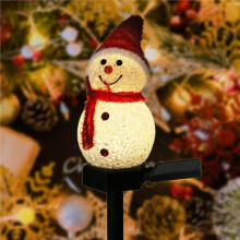 Décorations de Noël : Guirlande Lumineuse Solaire Bonhomme de Neige à Planter pour Décorer Terrasse et Jardin