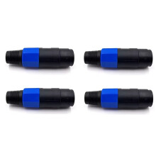 4PCS XLR Connector Professional Audio Speaker Compatible Adapter Plug Female Socket 4Pin Docking Connector