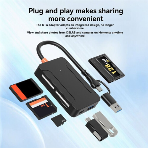 Type C USB 3.0 Card Reader SD TF CF MS U Disk Compact Flash Card Adapter for Laptop Multi Card Reader 8 in 1 Card Reader 2