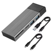 M2 NVME NGFF SSD-Behuizing 10 Gbps USB C HUB Type C 3.1 Naar SD TF USB 2.0 Splitter Dock USB HUB voor Desktop en Laptop