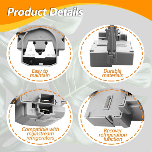 WR08X21100 Refrigerator Overload &Start Relay Universal Fit for 1/4" Terminal Models, Compressor Protection Device 2