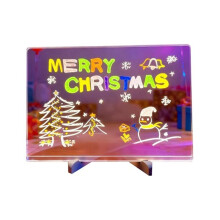 Note Board with Colors 7 Pen,Lighted Glowing Acrylic Message Board,with Adjustable Stand